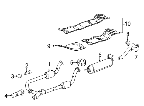 2010 Dodge Ram 2500 Exhaust Components Converter-Exhaust Diagram for 68265740AA