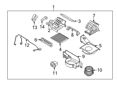 2009 Kia Borrego A/C & Heater Control Units Motor Assembly-Blower Diagram for 971144D050