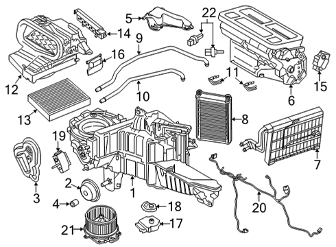 2021 Ford F-150 Heater Core & Control Valve WIRE ASY - AIR CONDITIONER Diagram for ML3Z19949AA