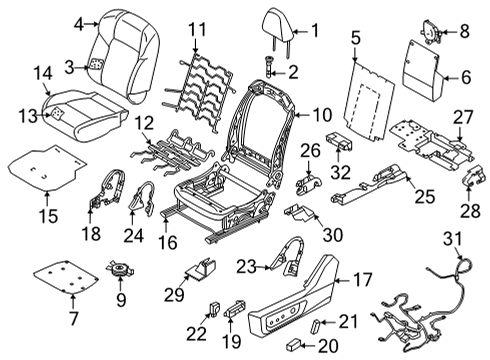 Power Seats FRAME-FRT ST RH Diagram for 873016TM5A