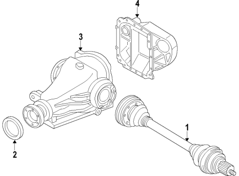 2022 BMW 330e Rear Axle, Differential, Drive Axles, Propeller Shaft OUTPUT SHAFT, REAR LEFT Diagram for 33209423549