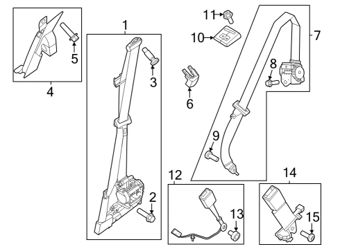 Seat Belt Shoulder Belt Screw Diagram for W504775S437M