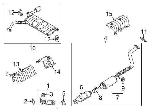 2014 Kia Forte Koup Exhaust Components Rear Muffler Assembly Diagram for 28710A7730