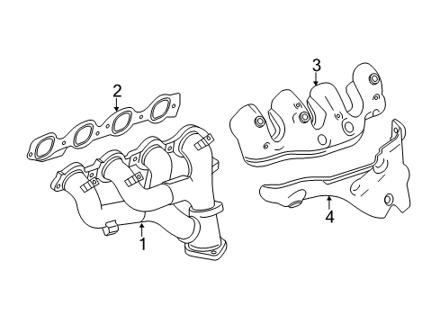 2014 Chevrolet Camaro Exhaust Manifold Heat Shield Diagram for 12653657