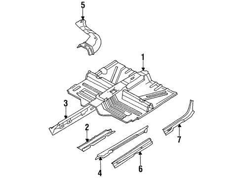 1994 Kia Sephia Front Floor Insulator Diagram for 0K20156421B