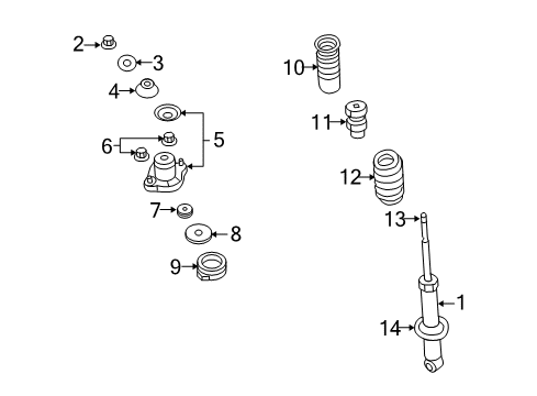 2014 Jeep Patriot Shocks & Components - Rear Rear Coil Spring Diagram for 5168174AA