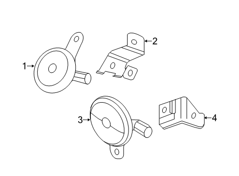 2013 Honda Civic Horn Bracket, Horn Diagram for 38151TR0A00