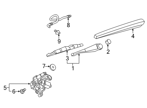 2021 Buick Enclave Wipers Washer Hose Diagram for 23359902