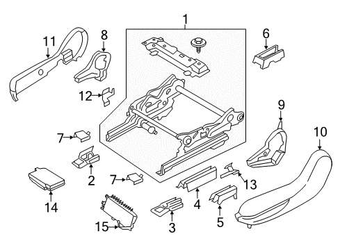 2017 Lincoln Continental Power Seats Seat Track Diagram for GD9Z9661710A