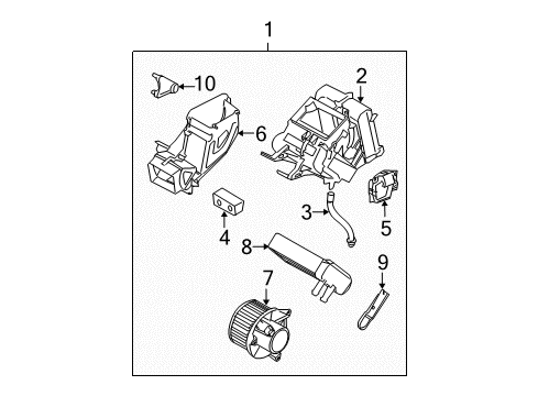 2013 Nissan Armada Auxiliary Heater & A/C Actuator Assembly Diagram for 27743ZZ50A