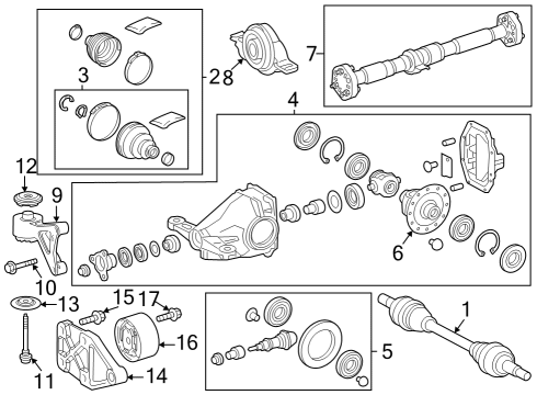 2022 Toyota Camry Axle & Differential - Rear BEARING KIT, CENTER Diagram for 0437648010