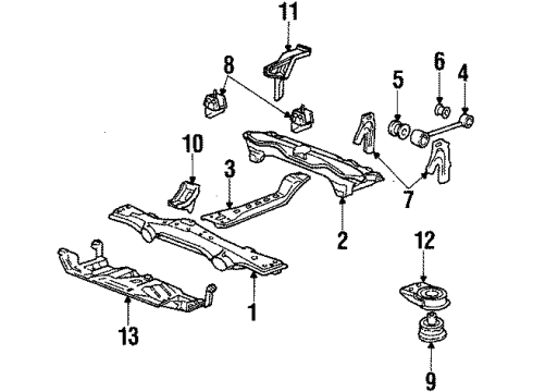 1985 Honda Prelude Engine Mounting Rubber, Engine Mounting Insulator Diagram for 50811SB0020