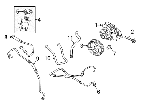 2007 Ford Expedition P/S Pump & Hoses, Steering Gear & Linkage Reservoir Assembly Diagram for 7L1Z3E764A