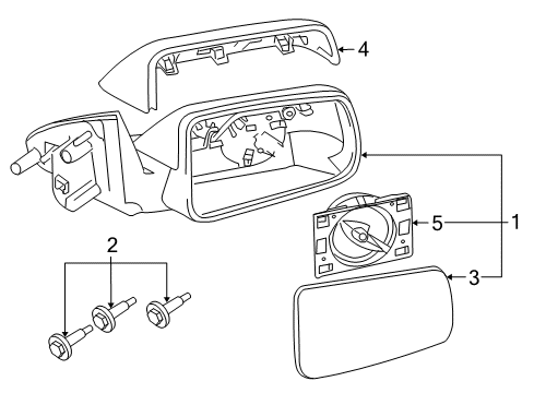 2008 Ford Focus Mirrors Mirror Cover Diagram for 8S4Z17D742AA