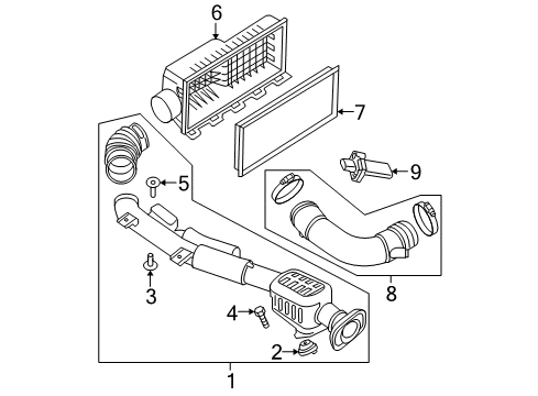 2017 Nissan Frontier Filters Mounting Rubber Diagram for 16557EA005