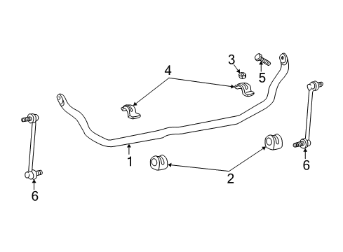 2001 Dodge Caravan Stabilizer Bar & Components - Front RETAINER-STABILIZER Bar GROMMET Diagram for 4684298AD