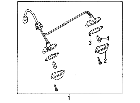 1996 Nissan 200SX Bulbs Lamp Assembly-Licence Diagram for 265101M200
