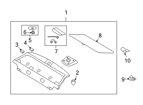 2007 Kia Optima Interior Trim - Rear Body Trim Assembly-Package Tray Diagram for 856102G030J7
