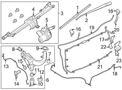 2021 Ford F-150 Wiper & Washer Components ARM AND PIVOT SHAFT ASY Diagram for ML3Z17566B