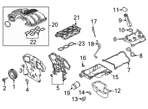 2020 Nissan Frontier Intake Manifold Stud-Manifold Diagram for 1407031U0A