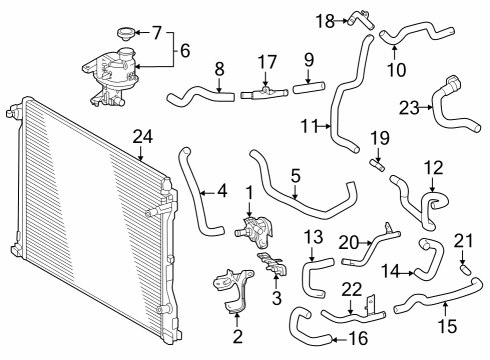 2021 Toyota Mirai Inverter Cooling Components Reservoir Tank Diagram for G91H062020