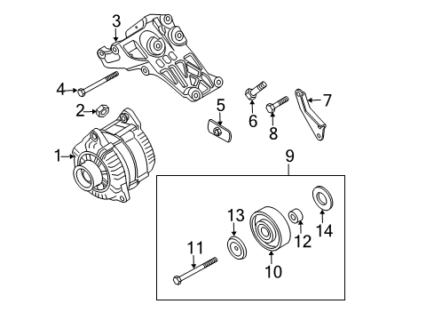 2004 Nissan Titan Belts & Pulleys Reman Alternator Assembly Diagram for 2310M8S10ARW