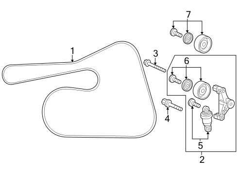 Belts & Pulleys Set, Tensioner Com Diagram for 311795A2A01