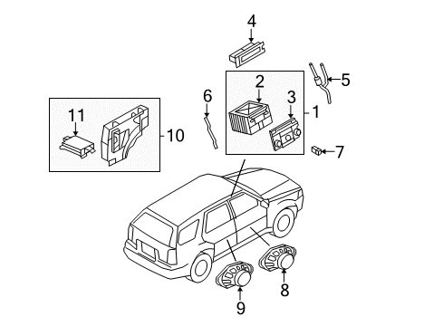 2009 Ford Escape Sound System Rear Door Speaker Diagram for 8L8Z18808BA