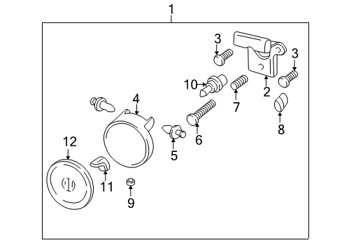 2001 Pontiac Bonneville Fog Lamps Adjust Nut Diagram for 11609872