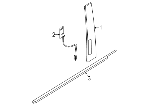 2022 Ford Maverick Exterior Trim - Front Door MOULDING - DOOR OUTSIDE BELT Diagram for NZ6Z6020935A