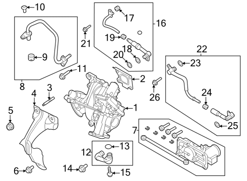 Turbocharger & Components Turbocharger Stud Diagram for W719190S900