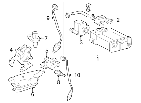 2016 Lexus IS200t Emission Components Evap Fuel Vapor Canister Diagram for 7774030350