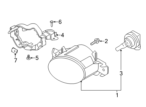 2019 Nissan Rogue Sport Bulbs Fog Lamp Assy-RH Diagram for 261508994A
