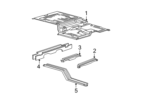 1998 Ford Expedition Rear Body Rear Floor Pan Diagram for F85Z7811215DA