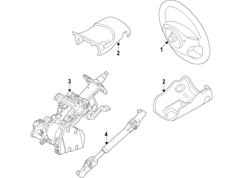 2021 Ford Mustang Mach-E Steering Column & Wheel, Steering Gear & Linkage WHEEL ASY - STEERING Diagram for LJ8Z3600GC