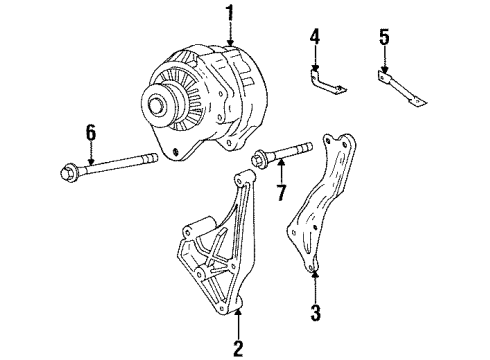 1996 Chevrolet Monte Carlo Alternator Bracket-Generator Diagram for 24504181