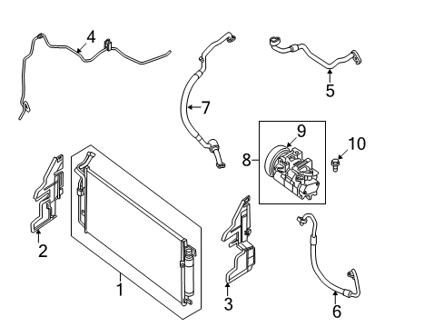 2007 Nissan Altima Air Conditioner Seal-Rubber Diagram for 92184JA000