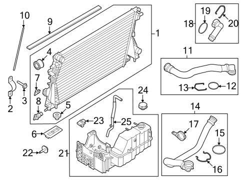 Radiator & Components Lower Hose Seal Diagram for BC3Z8590H