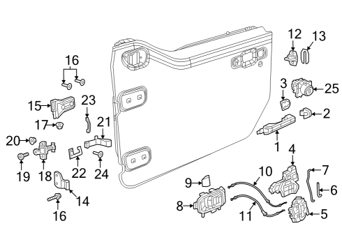 Front Door Key Cylinder To Latch Diagram for 68301931AB