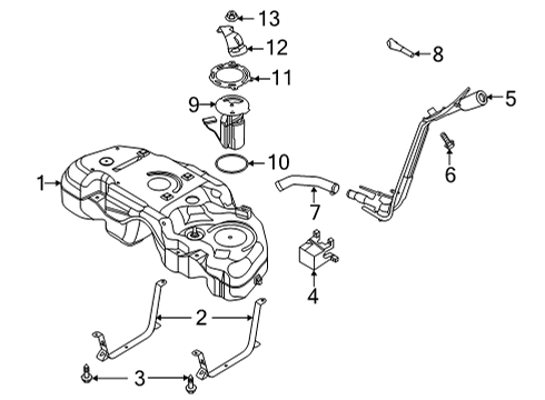 2021 Ford Escape Fuel Supply TANK ASY - FUEL Diagram for LX6Z9002A