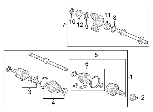 Drive Axles - Front Set-Ring (28X2.0) Diagram for 44319SE0000