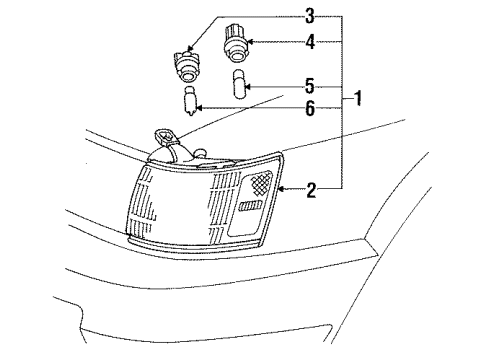 1991 Lexus ES250 Side Marker Lamps Lamp Assy, Parking & Clearance, LH Diagram for 8162032160