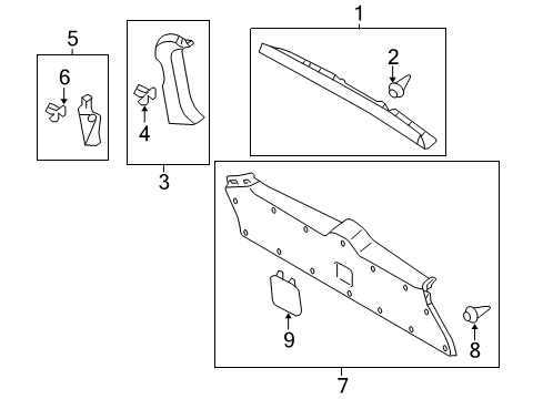 2016 Lexus LX570 Interior Trim - Lift Gate Hole Cover Diagram for 6784860050B0