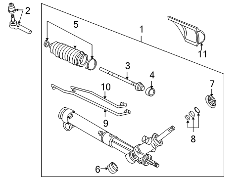 2007 Chevrolet Uplander P/S Pump & Hoses, Steering Gear & Linkage Shield-Steering Gear Heat Diagram for 15191810