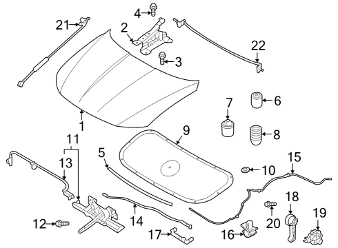 2022 Hyundai Tucson Hood & Components Bumper-Tail Gate OVERSL Diagram for 1737516034B