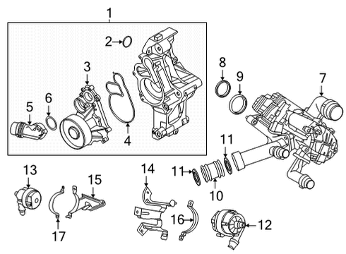 2020 BMW X4 Water Pump Coolant Pump With Support Diagram for 11518650986