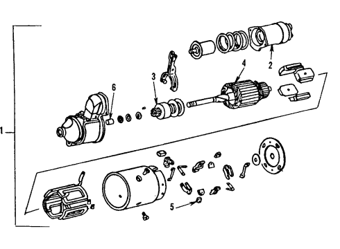 1988 Chevrolet Camaro Starter Starter Motor-Remanufactured Diagram for 10496871