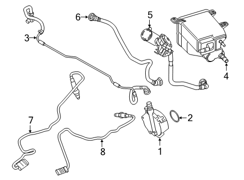2016 BMW 750i Emission Components Breather Line Diagram for 16117356525