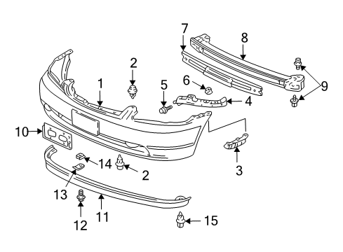 2005 Honda Civic Front Bumper Absorber, FR. Bumper Diagram for 71170S5DA01