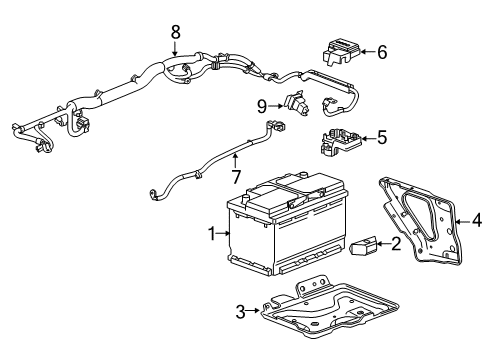 2017 GMC Yukon XL Battery Negative Cable Diagram for 84354710